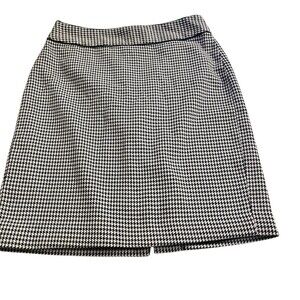 Banana Republic Skirt Womens Petite 0 Black & White Houndstooth Pencil